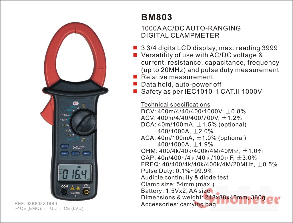 strommessung Zangen BM803 (DC/AC)