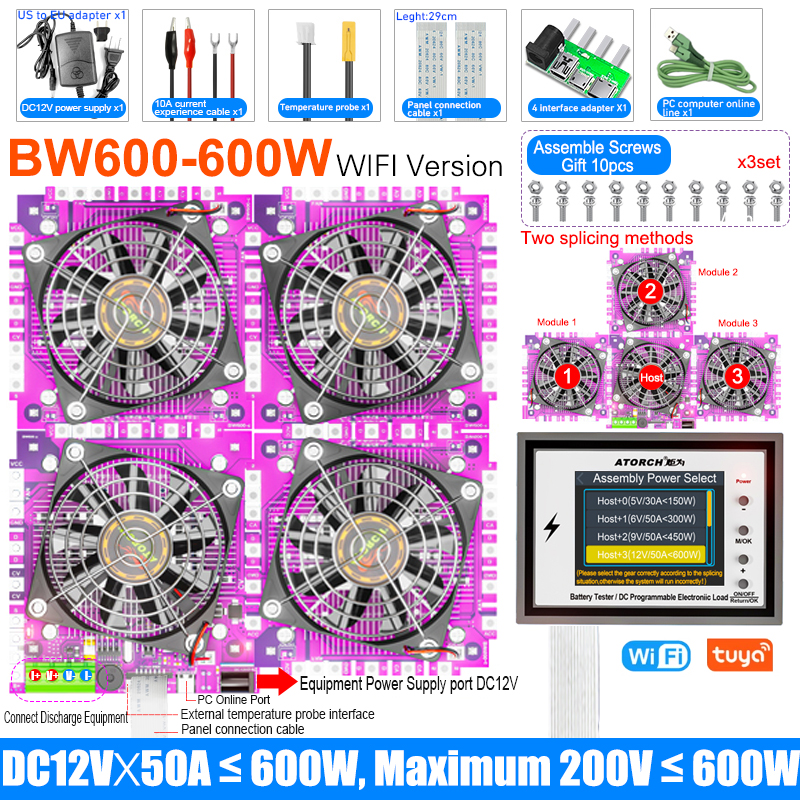 Електронне навантаження BW600-600W WiFi (Atorch)