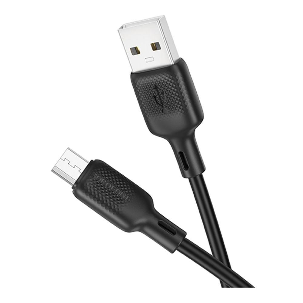 Кабель USBA-plug - USBmicro - plug довжина 2м, чорний (Borofone BX113)