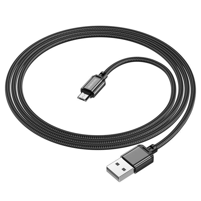 Кабель USB A plug - USB micro plug довжина 2m, чорний (CU271-018-PB)