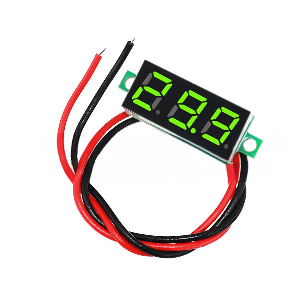 Вольтметр цифровий DC 2.5-30V 0.28" (зелений) Вольтметр цифровий DC 2.5-30V 0.28" (зелений)