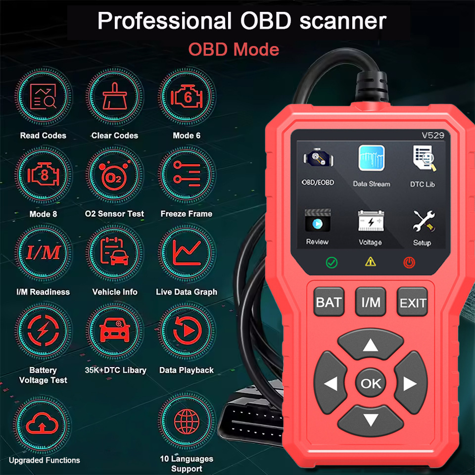 Автосканер OBD2, V529 Автосканер OBD2, V529