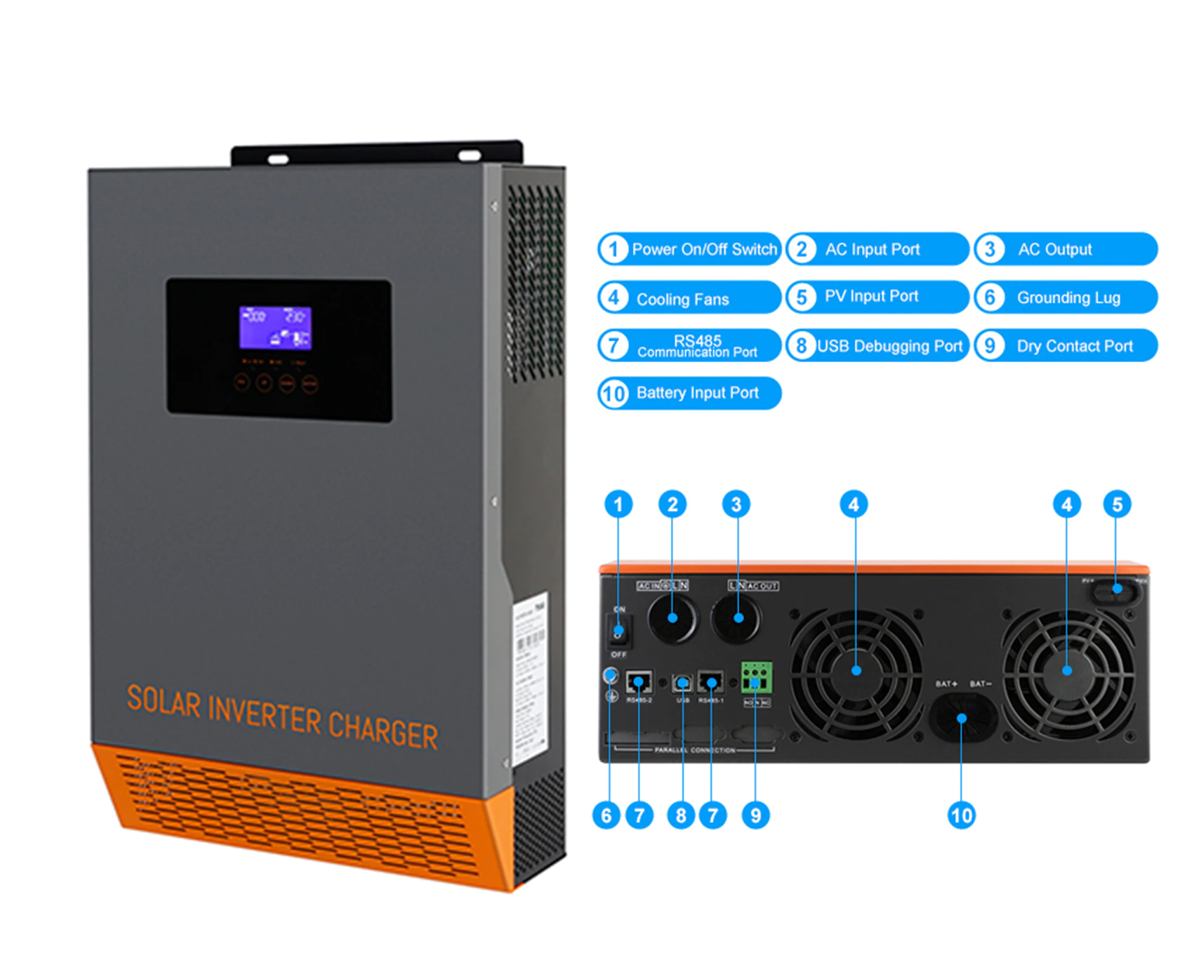 Гибридный инвертор POW-HVM-5.5H-48V (PowMr) 5.5kW/48V