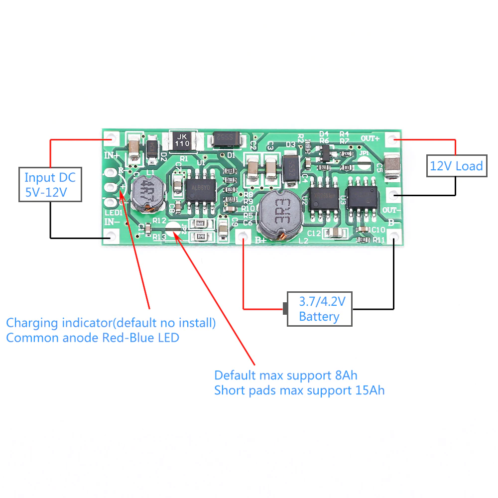 DC 12V Charging Step Up Booster Module for 18650 Lithium Battery UPS Voltage Converter Protection DC 12V Charging Step Up Booster Module for 18650 Lithium Battery UPS Voltage Converter Protection