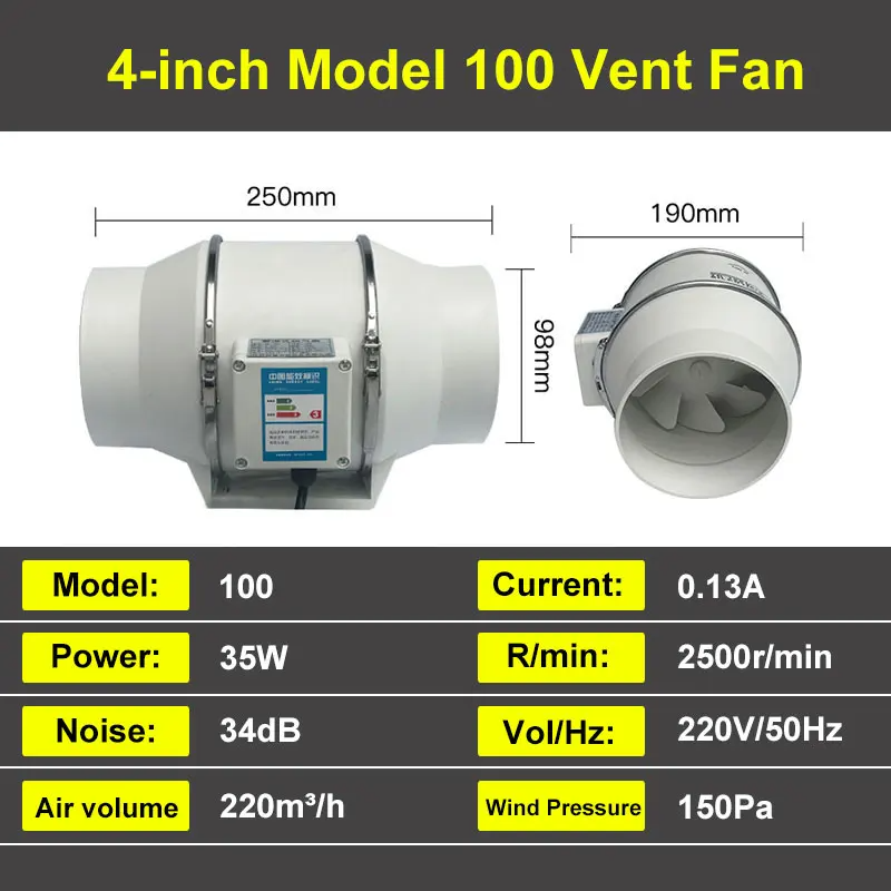 Витяжний вентилятор 35W, HF-100 EU