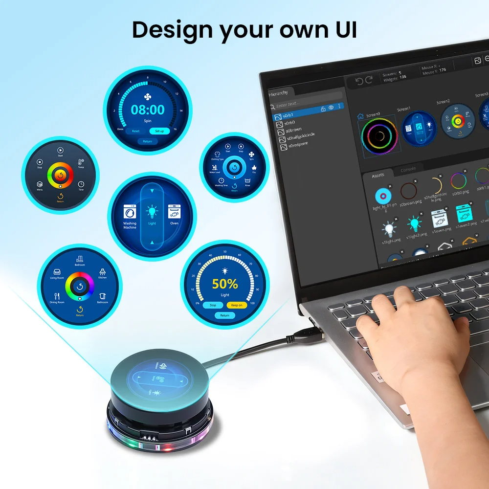 Rundes IPS-Display 360×360, Touchscreen, Drehencoder, CrowPanel 1.46inch-HMI ESP32