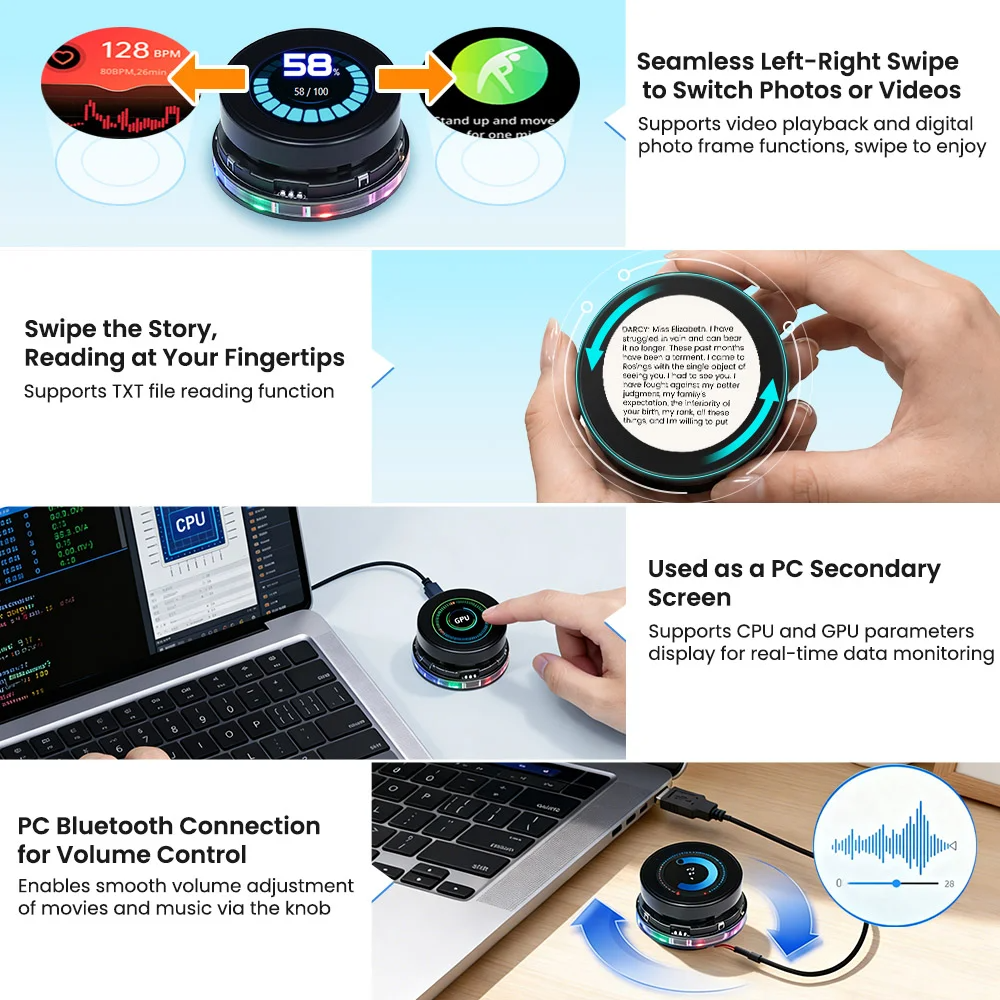 Rundes IPS-Display 360×360, Touchscreen, Drehencoder, CrowPanel 1.46inch-HMI ESP32