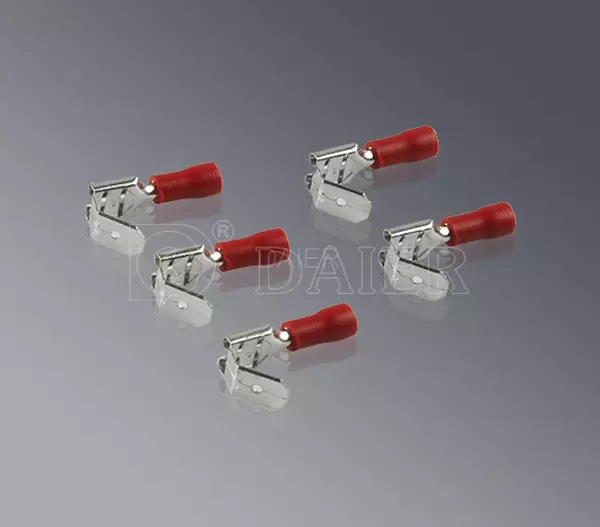 Наконечник червоний, плоский  латунь"мама" 6,3мм на провід 2,5 mm², HPBDD2-250 Blue