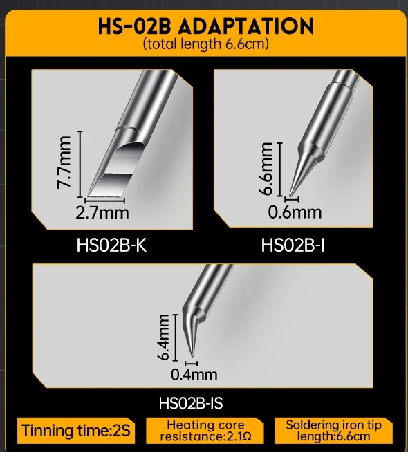 HS-02B Black with IS, I, K tips (without PD adaptor)