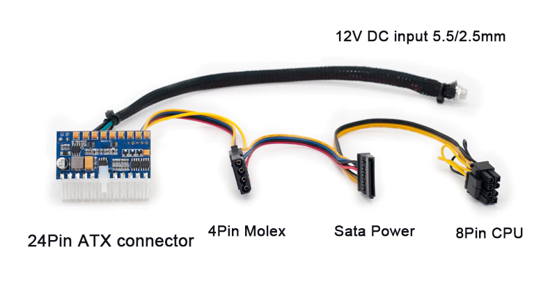 Переходник DC 12Vв 24Pin ATX. 250Вт