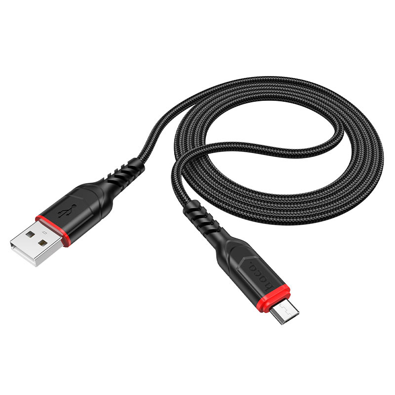 Кабель USB A plug - USB micro plug довжина 2m чорний, Hoco