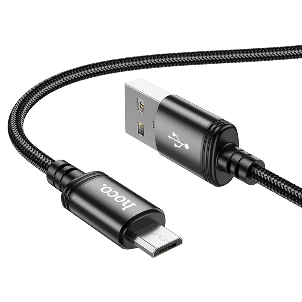 Кабель USBA-plug - USBmicro - plug довжина 2м, білий Micro 2.4A (Hoco X89 Wind)
