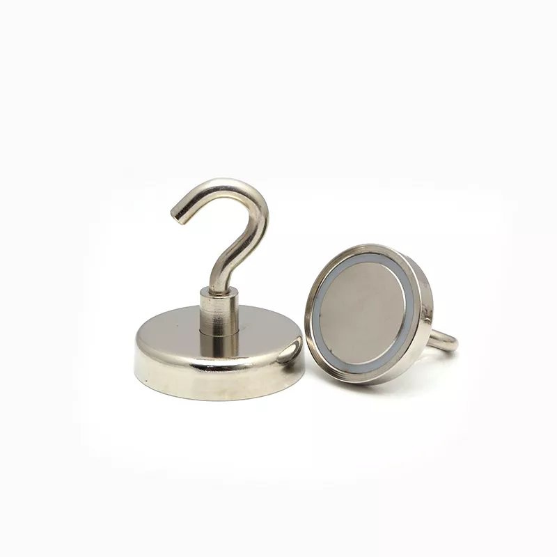 Магніт Pot Magnet with hook, N38, Ni coating, Magnetized, NE60