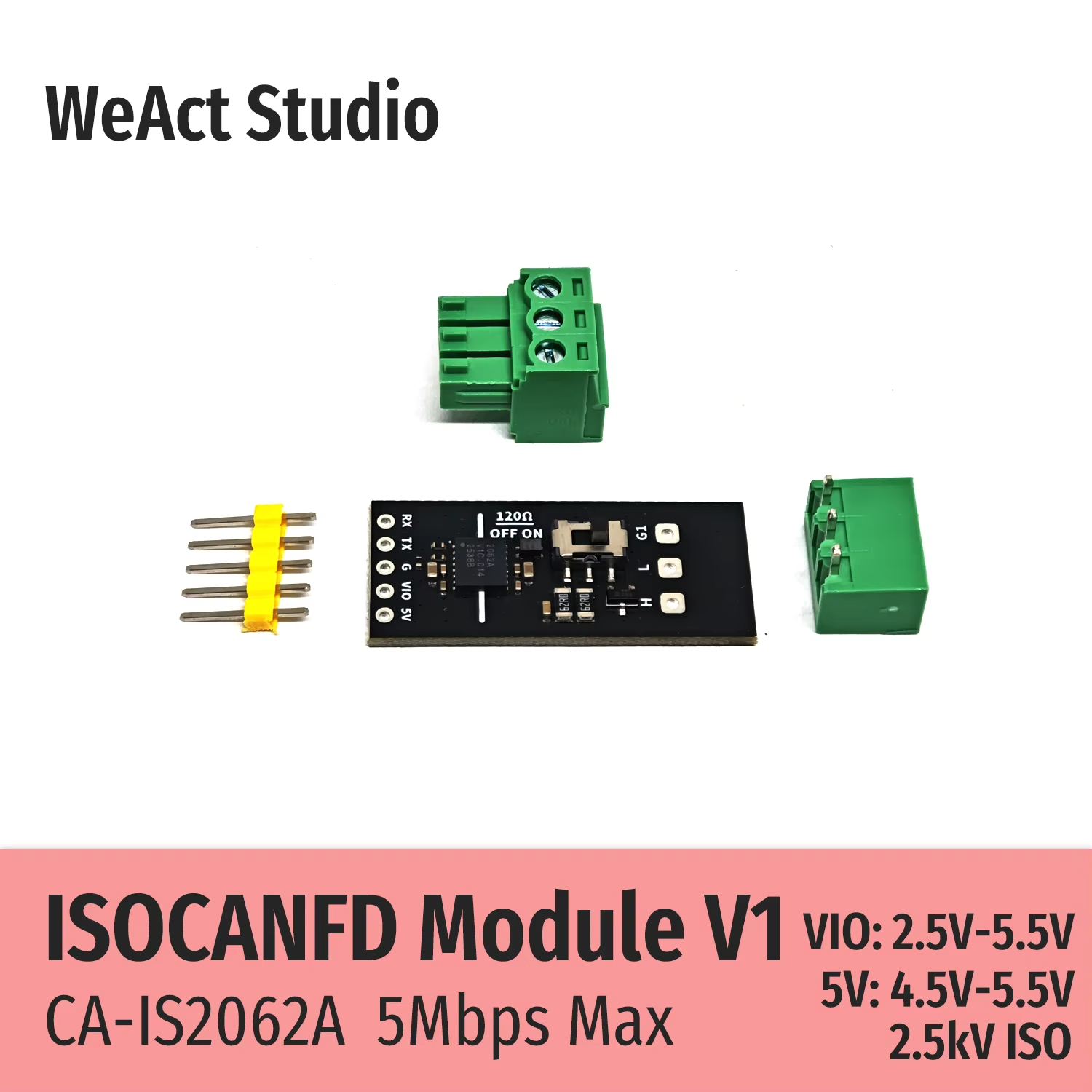 Налагоджувальна плата ISOCANFD Module V1 CA-IS2062A (WeAct Studio)