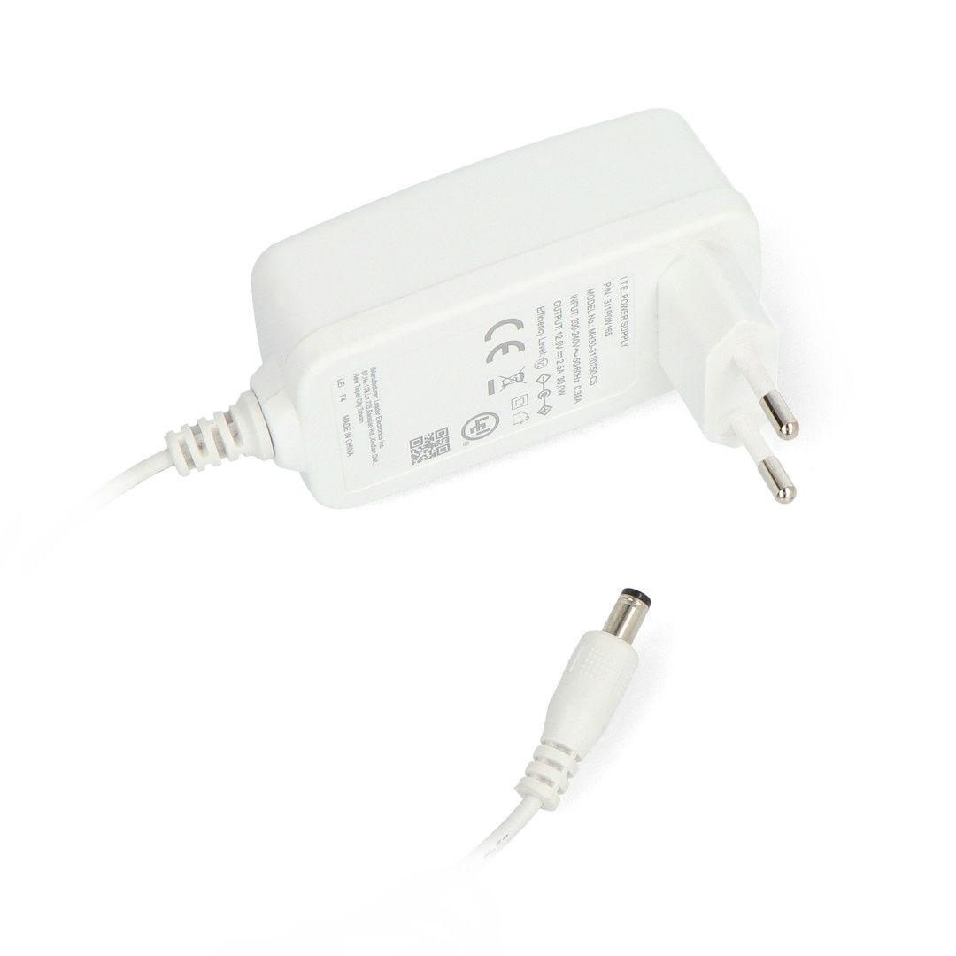 Блок живлення з вилкою 30W 12V, роз'єм:2.5x5.5мм, MH30-3120250-C5