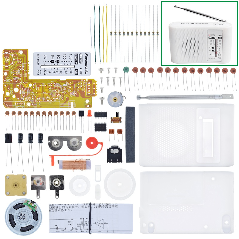 Набір для самостійного збирання, радіо приймач AM / FM моно із корпусом Набір для самостійного збирання, радіо приймач AM / FM моно із корпусом