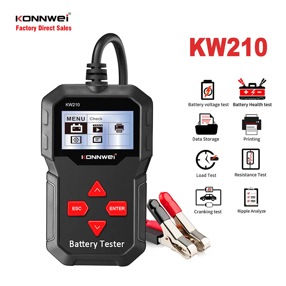 Тестер  АКБ та генератора KW210 Konnwei