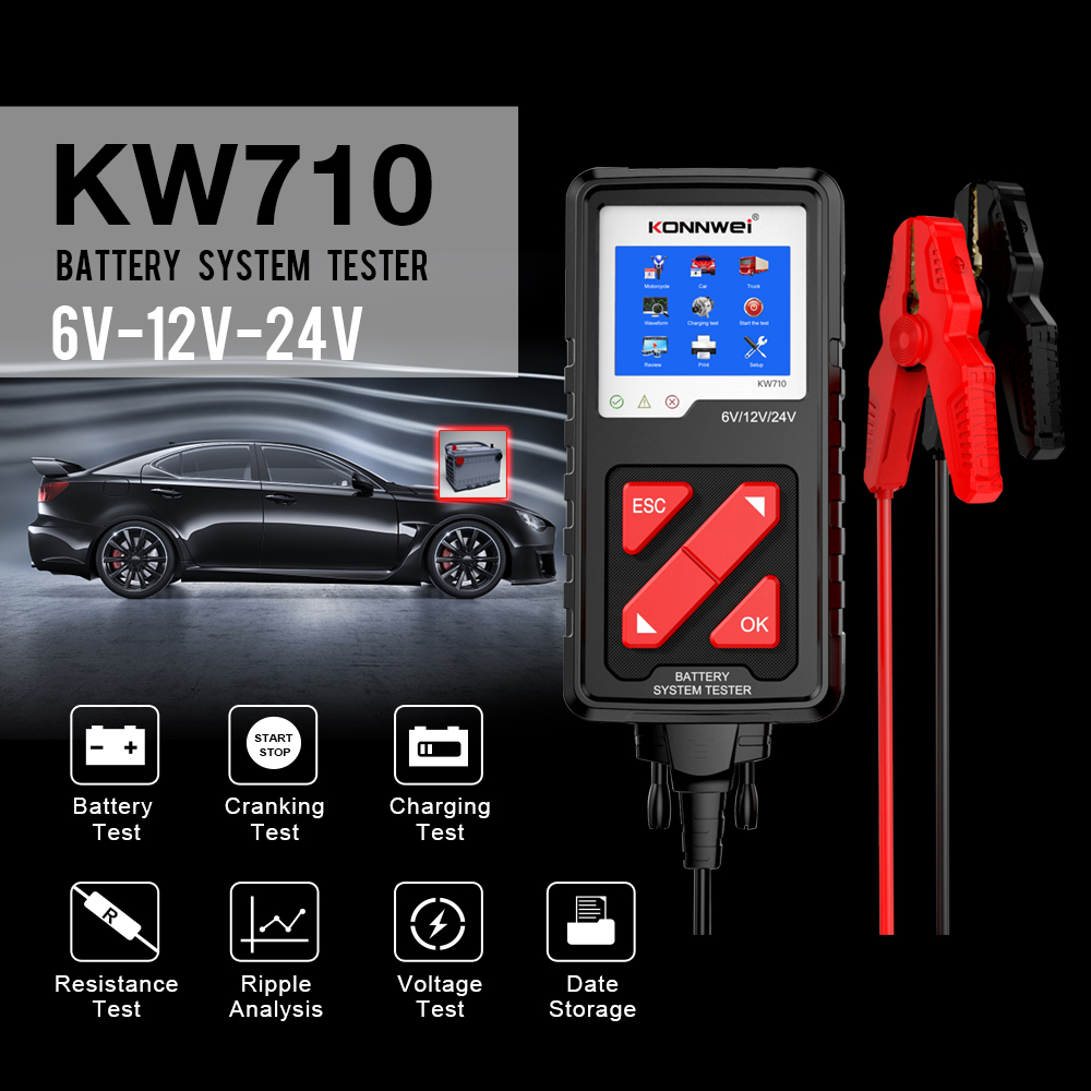 Тестер акумуляторних батарей Konnwei KW710