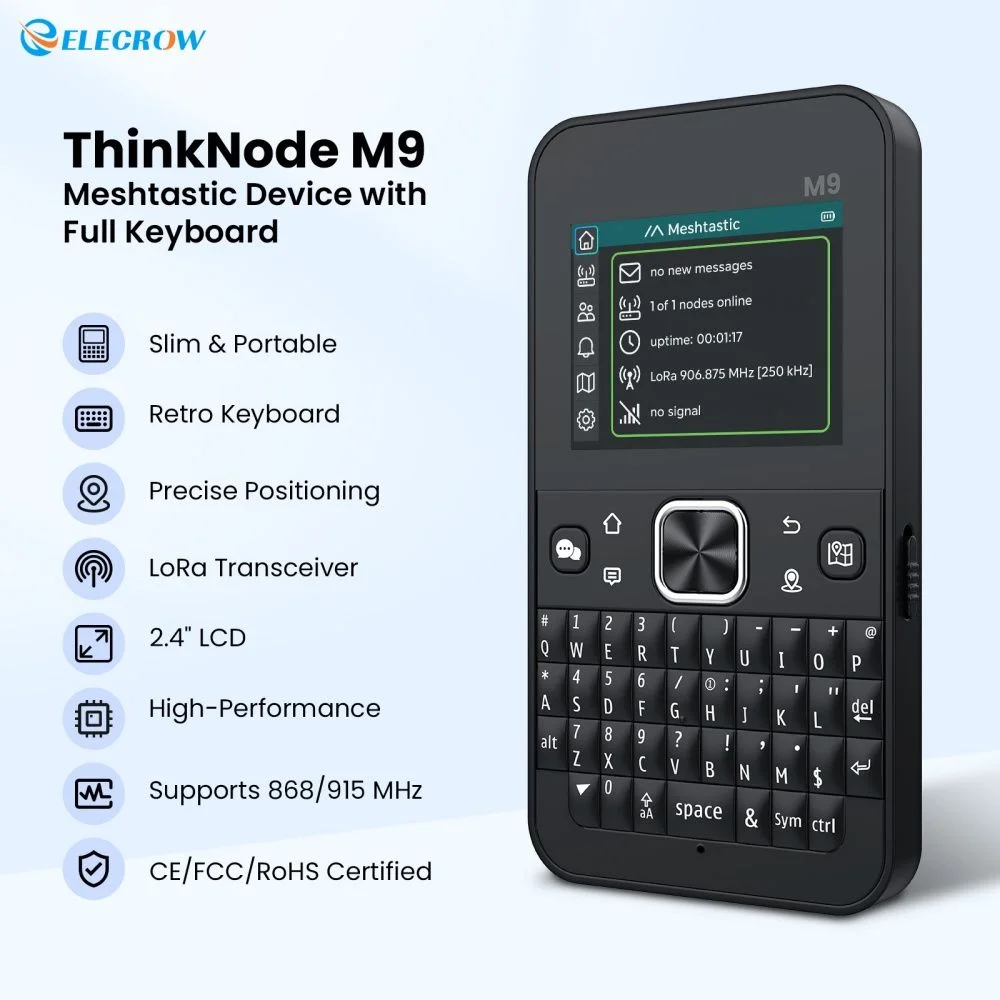 Terminal ThinkNode M9 Meshtastic LoRa 915 MHz mit Tastatur und LCD 2,4"