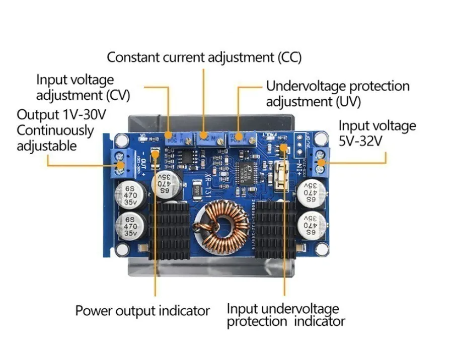 LTC3780 自动升降压 电源/恒压恒流 12V24V稳压/太阳能/充电模块