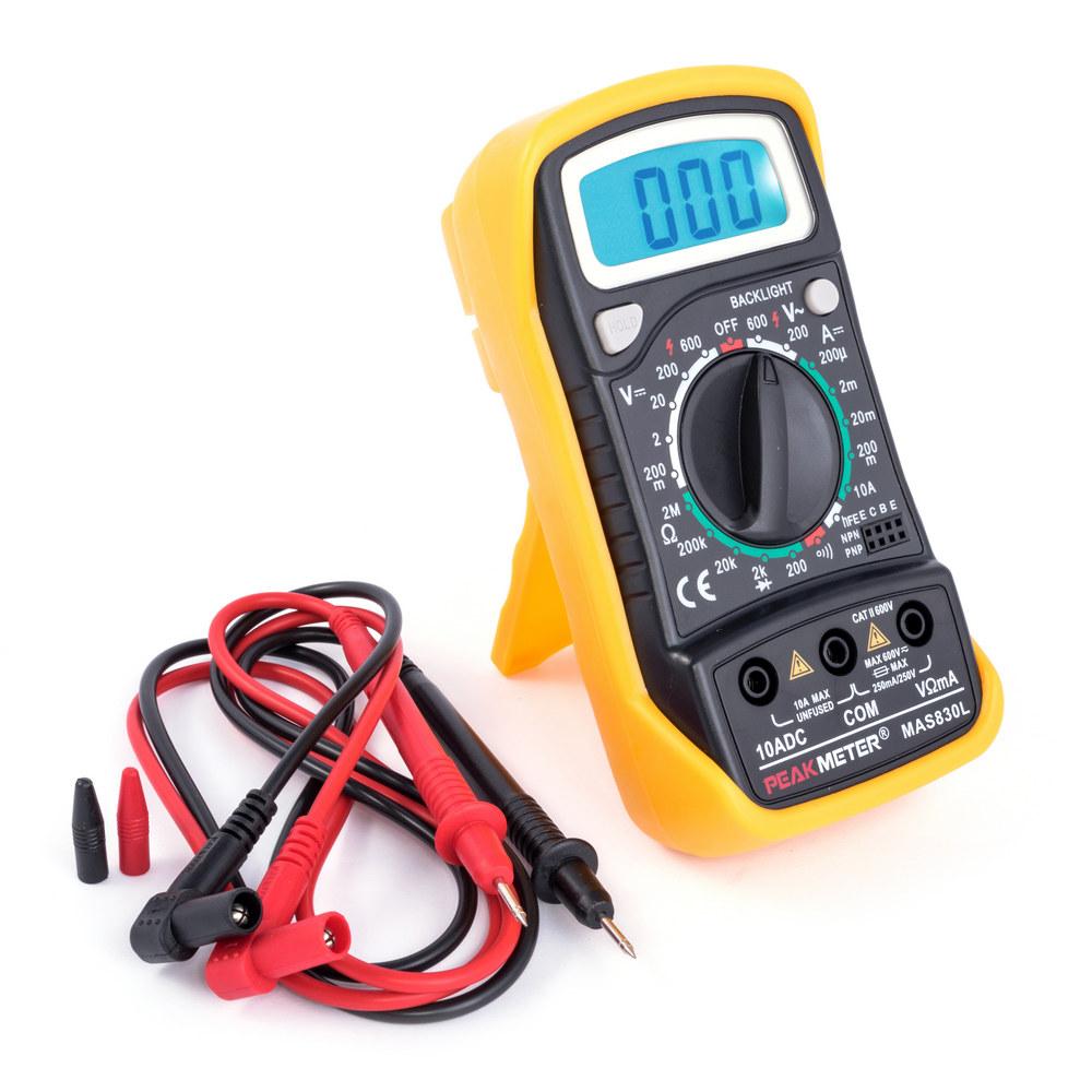 MAS830L Peakmeter Multimeter Digital Hand-Multimeter DCV/ACV/DCA/OHM