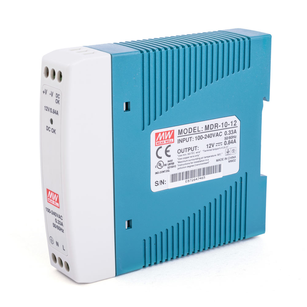 Hutschienen Netzteil 10W 12V 0,84A MeanWell MDR-10-12 Hutschienen Netzteil 10W 12V 0,84A MeanWell MDR-10-12