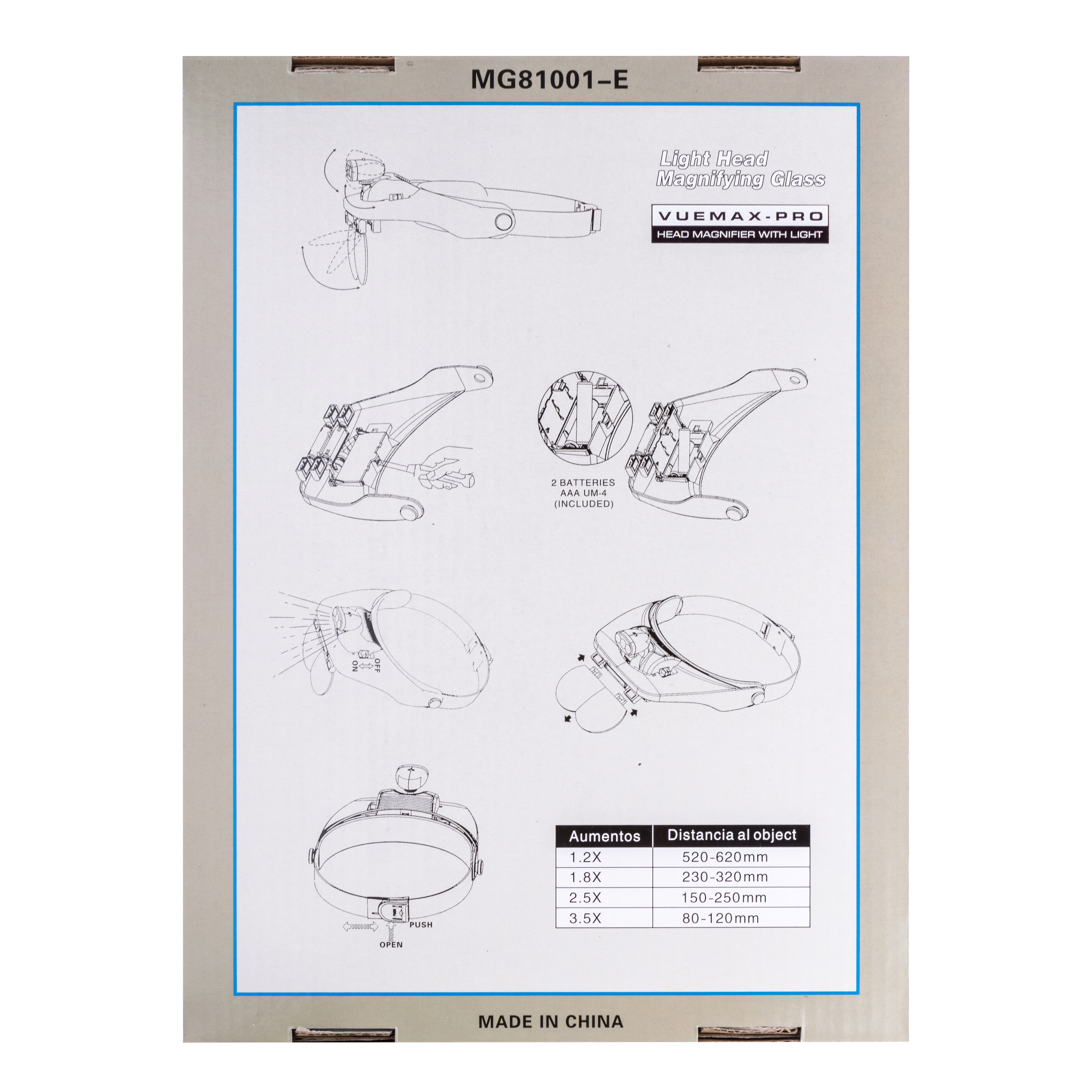 Lupe binokulare MG81001Е mit LED-Hintergrundbeleuchtung, 1,2Х 1,8Х 2,5Х 3,5Х