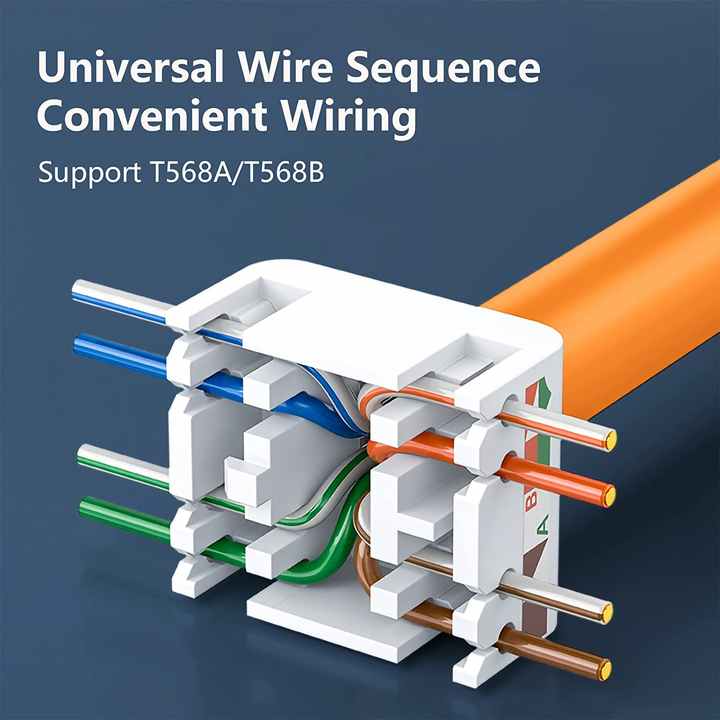RJ45 конектор 8P8C "мама" Cat8 для монтажу без обтиску MKC8-XHJ
