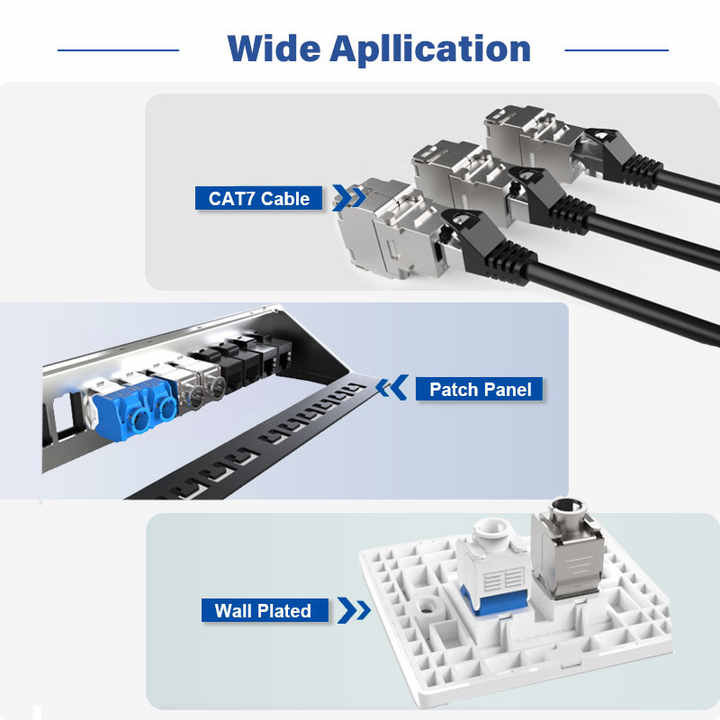 RJ45 конектор 8P8C "мама" Cat8 для монтажу без обтиску MKC8-XHJ