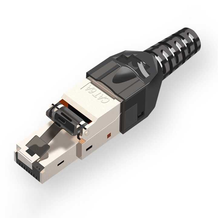 RJ45 конектор "тато" 10Gbps Cat6A для монтажу без обтиску. MRC6A-N1-BK RJ45 конектор "тато" 10Gbps Cat6A для монтажу без обтиску. MRC6A-N1-BK
