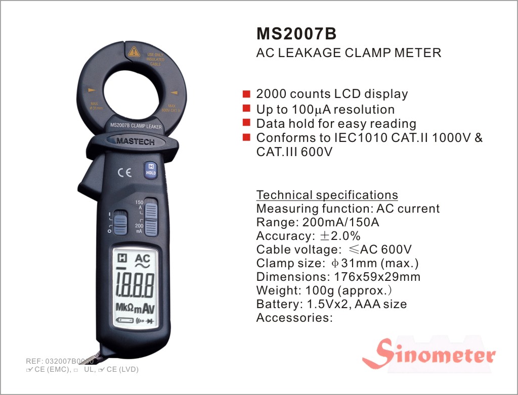 strommessung Zangen MS2007B