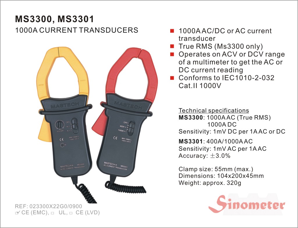 strommessung Zangen MS3300 (DC/AC)