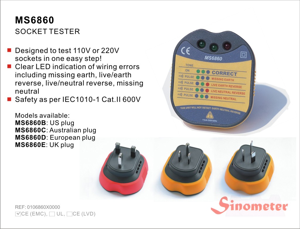 Tester netz- MS6860D+ Tester netz- MS6860D+