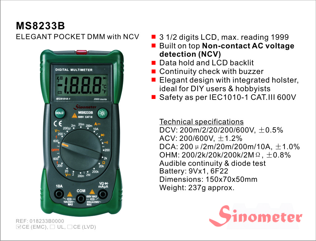 Multimeter с Tester- Kabel MS8235 Multimeter с Tester- Kabel MS8235