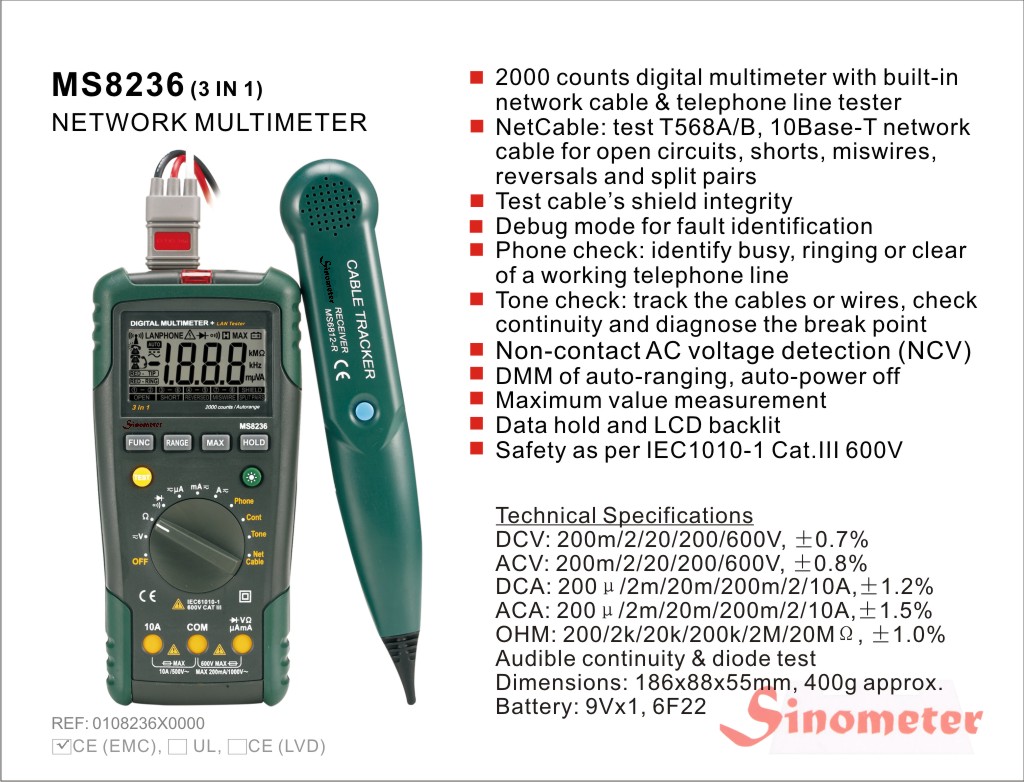 Multimeter с Tester- Kabel MS8236