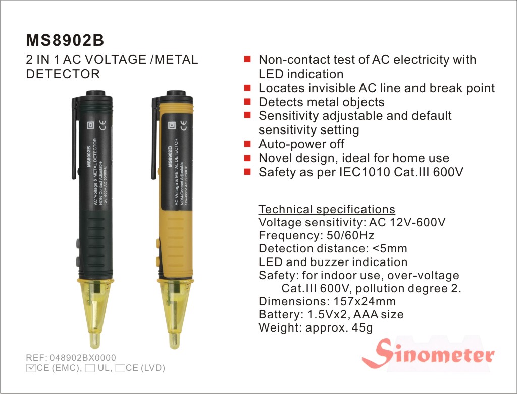 Detektor Strom, Metall MS8902B