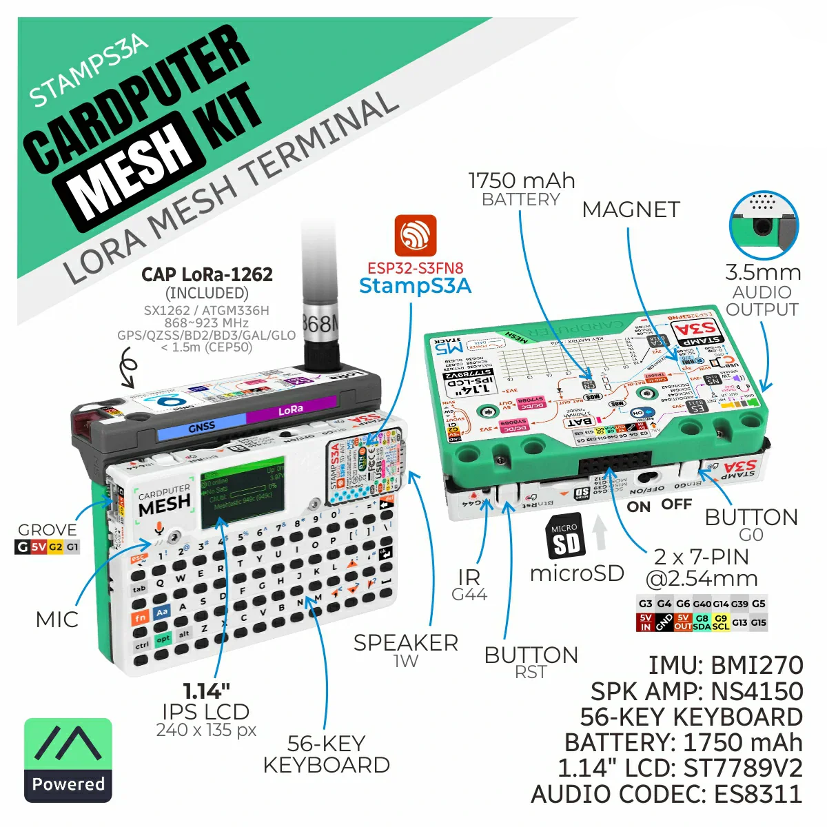 Cardputer Mesh Kit for Meshtastic (ESP32-S3) Cardputer Mesh Kit for Meshtastic (ESP32-S3)