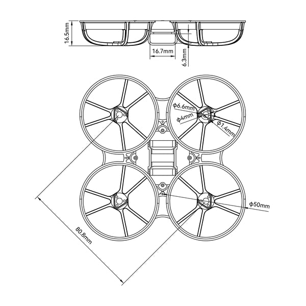 Рама Meteor75 Pro Brushless Whoop (чорна)