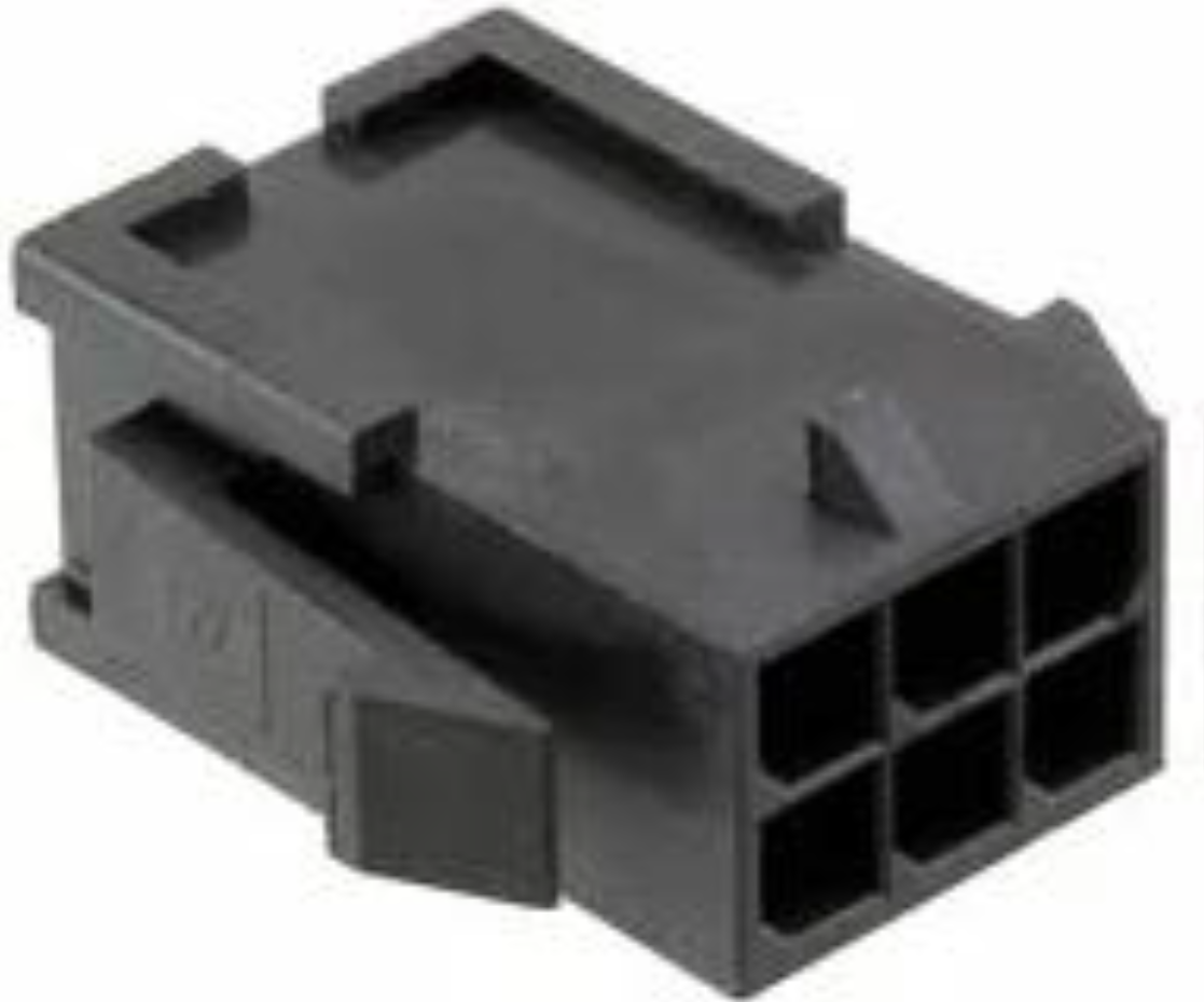 Роз'єм, мама Micro-Fit 3мм, 6 pin Роз'єм, мама Micro-Fit 3мм, 6 pin
