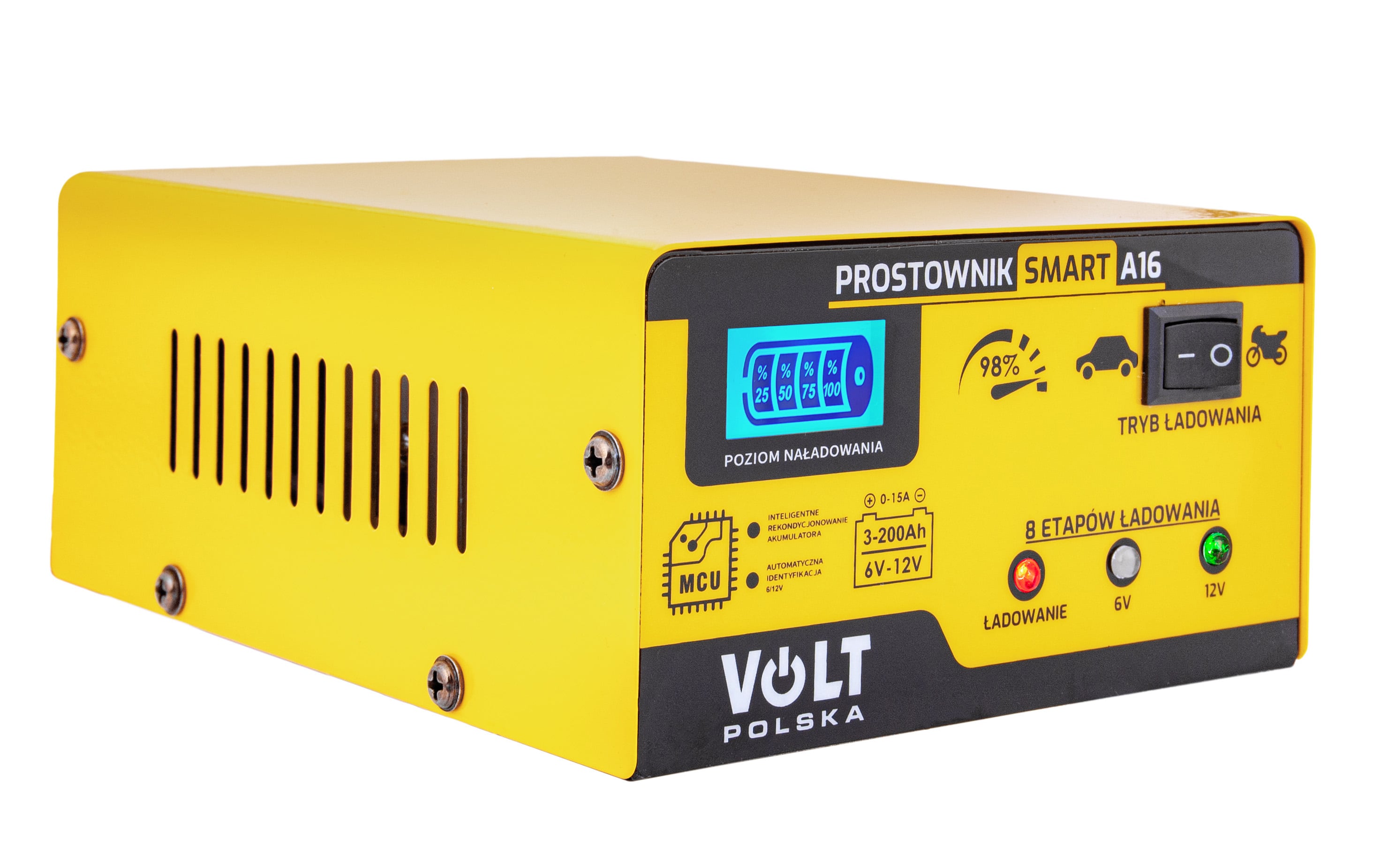 Зарядное устройство для свинцово-кислотных аккумуляторов  6V/12V 15A (6PRA12168C)(Smart A16) Volt Polska