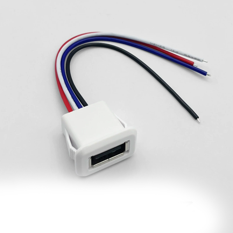 USB2.0直压焊线式4线白不带端子 USB2.0直压焊线式4线白不带端子