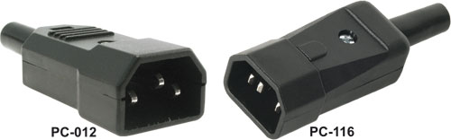 PC-012 Stecker IEC "Männchen" auf Kabel PC-012 Stecker IEC "Männchen" auf Kabel