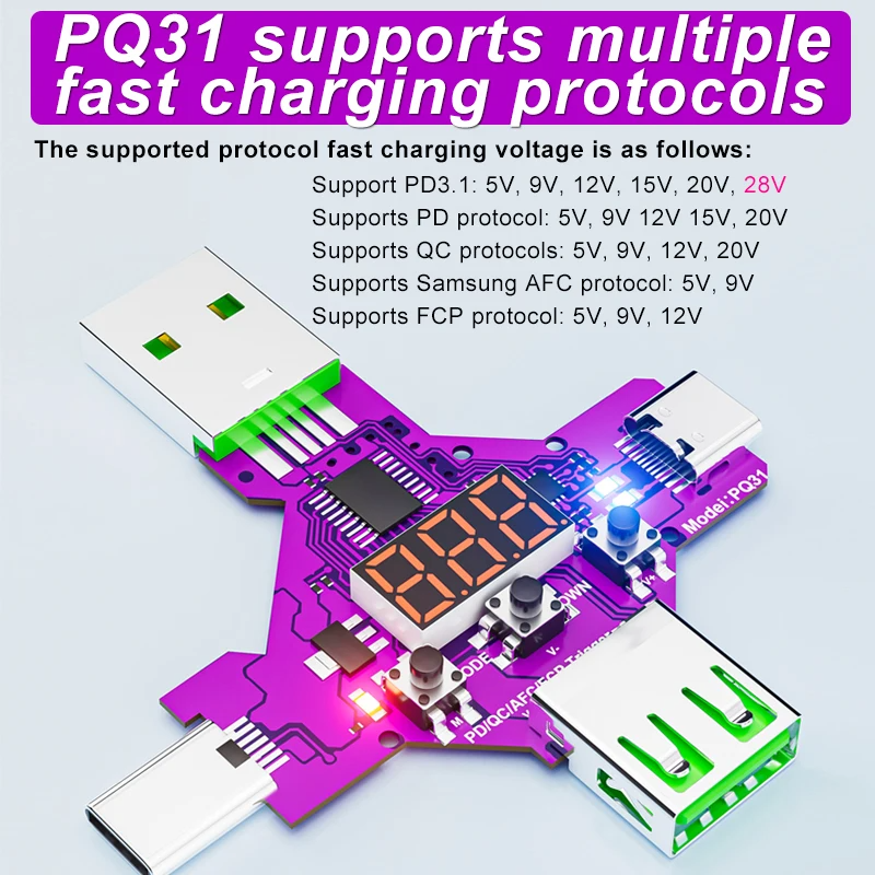 PD3.1 28V fast Protocol charge trigger
