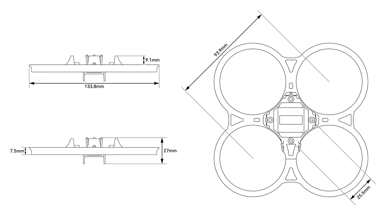 Рама Pavo20 Pro II Brushless Whoop Duct (чорна)