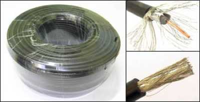 koaxial Kabel RG-58 50Оm (96 Sehne, 0.813 Copper + PE + Al.foil + 0.12x96 tinned copper + PVC)