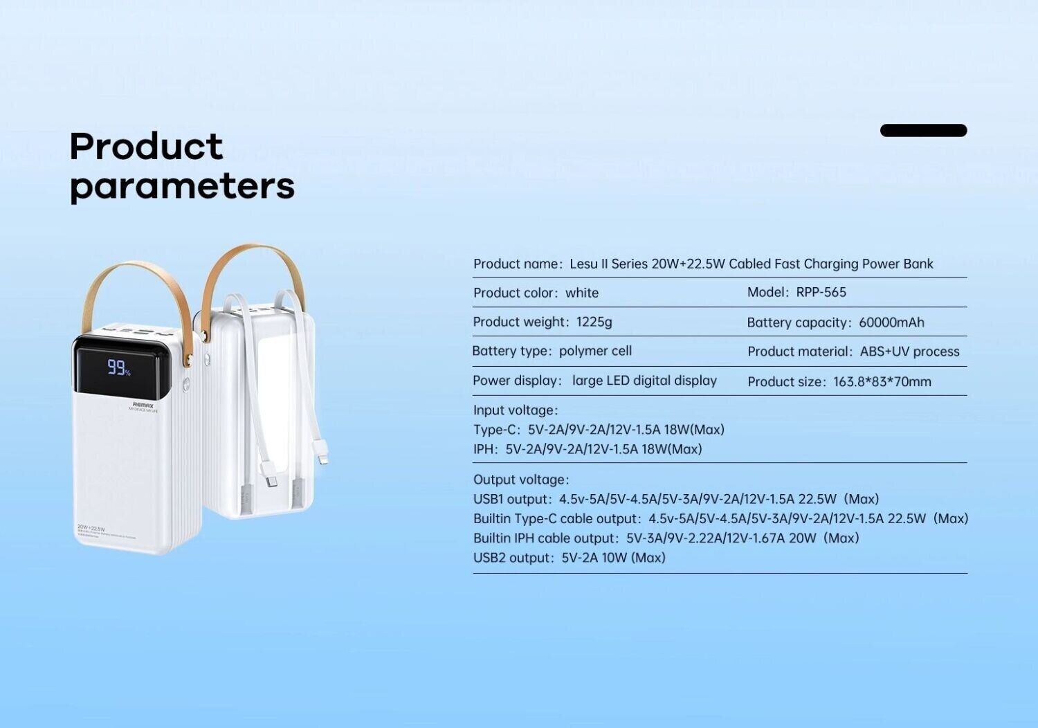 Power Bank Remax RPP-565 60000mAh, сірий