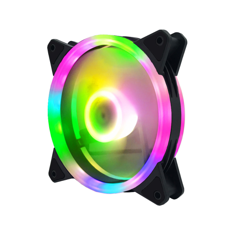 Вентилятор 120x120x25, 12VDC, з RGB підсвічуванням та контролером.