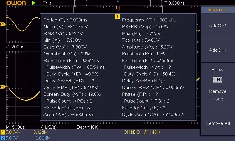 Цифровий осцилограф 2х канальный 100MhZ, SDS1102