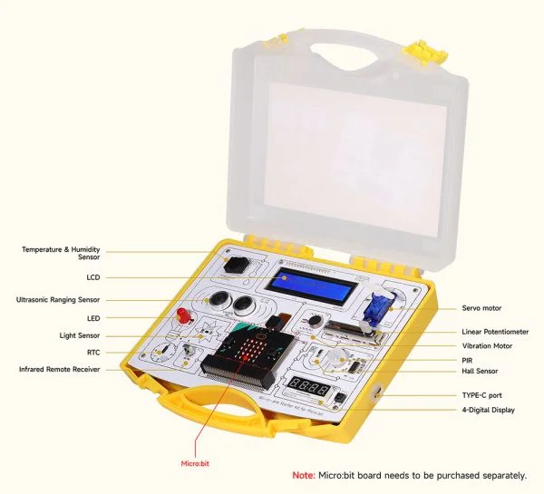 Set All-in-one Starter Kit for Micro:bit with Common Board design: 13 Modules and 21 Lessons (Micro:bit nicht enthalten)