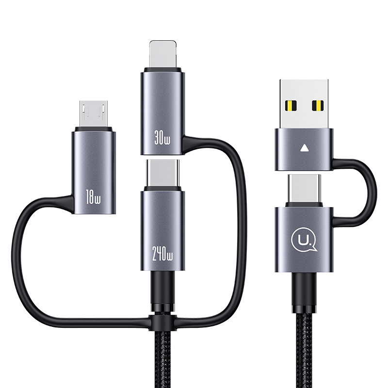 SJ737 240W 6 in 1 Fast charging Cable-Sufeng Series 1.2m (SJ737USB01 Tarnish – USAMS)